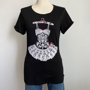 Black Graphic Short Sleeve Tee